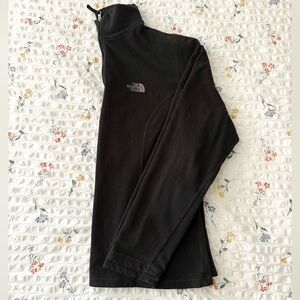 The North Face Sweater Womens Small Black 1/4 Zip Fleece Pullover TKA 100